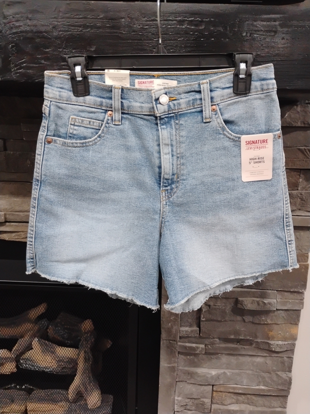 Levi's Light Blue High-Rise Denim Cutoff Shorts